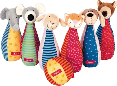 Produktbild von sigikid Soft-Kegelspiel mit 6 Tierfiguren und Ball PlayQ mehrfarbig 21cm, 49520