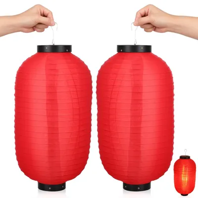 Produktbild von Japanische Laternen - Wasserdicht und faltbar - Dekorative Beleuchtung - 2 Stück