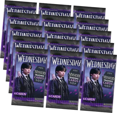 Produktbild von Panini Wednesday Karten - Mystery Trading Cards Sammelkarten - 15 Booster