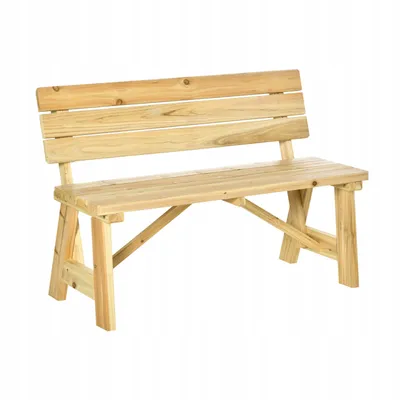 Image de Banc de jardin Banc en bois Mobilier de jardin Banc public Résistant aux intempéries 2 places 116x56x80