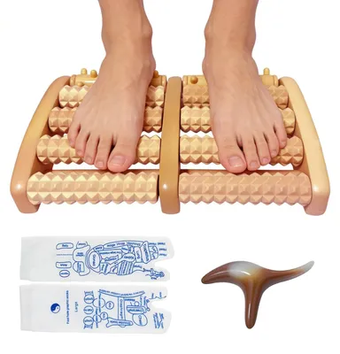 Produktbild von Holz-Fußmassage-Set mit Massagegerät