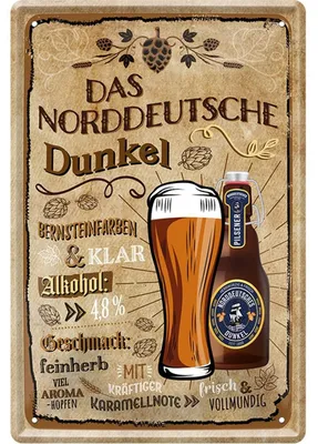 Produktbild von Metallschild für Bierliebhaber – Norddeutsches Dunkelbier