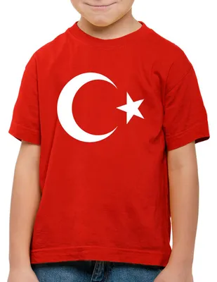 Produktbild von BaumwolleCloud Türkei Kinder T-Shirt Turkey Türkiye Flagge Mondstern