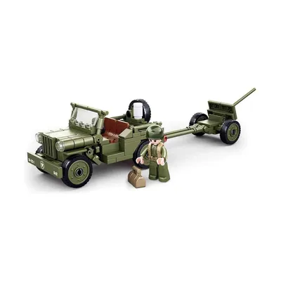 Image de Sluban Army WW2 M38-B0853 Jeep alliée et canon antiaérien