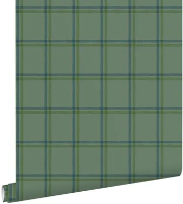 Obrázek produktu pro Tapeta ESTAhome s kostkovaným vzorem, tmavě zelená a modrá, 50 x 900 cm