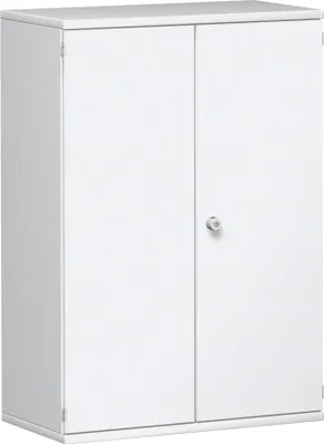 Produktbild von Geramöbel Flügeltürenschrank 2 Nachbildung-Einlegeböden, abschließbar, 800x425x1152, Weiß/Weiß, N-10D308-WW