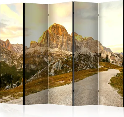 Produktbild von Akusticher Raumteiler Landschaft Foto Paravent 225x172 cm beidseitig auf Vlies-Leinwand bedruckt Akustikschaum Trennwand Spanische Wand Sichtschutz Home Office Gebirge Himmel c-B-0279-z-c