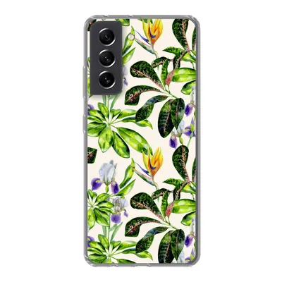 Produktbild von MuchoWow® Handyhülle Schutzhülle Hülle für Samsung Galaxy S21 FE Blätter - Strelitzia - Blüte Silikon Softcase Handy Hülle - Mobiltelefonhülle