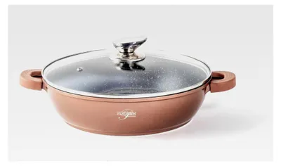 Produktbild von Servierpfanne Schmorpfanne Kochtopf mit Deckel Induktion 28cm Aluguss