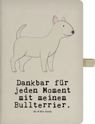 Produktbild von Mr. & Mrs. Panda Skizzenbuch Bullterrier Moment - Transparent - Geschenk, Reisetagebuch, Tagebuch, Journal, notizbuch, Kladde