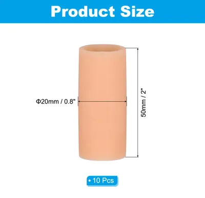 Produktbild von Finger Sleeve Protectors, 10 Stš¹ck Silikon Fingerkuppenabdeckungen Daumenwache Gel Finger Schutz fš¹r Reparatur, Sport, 2"x0.8" Hautfarbe