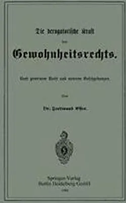 Produktbild von Die derogatorische Kraft des Gewohnheitsrechts