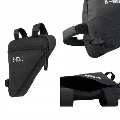 Produktbild von Fahrradrahmentasche - Dreieckige Oberrohr-/Unterrohrtasche - Regenfest - 18 x 19 x 24 cm - Reißverschlusstasche - Verstellbare Klettverschlüsse - Schwarz