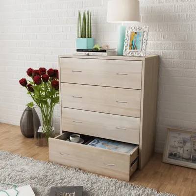 Produktbild von Kommode mit 4 Schubladen 60¡Á30,5¡Á71 cm Eichenbraun