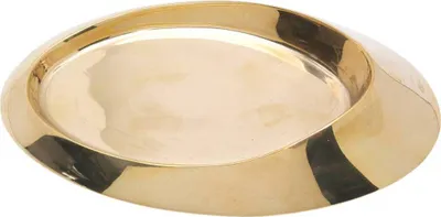 Produktbild von Kerzenteller Oval 13x9cm Innen Messing Gold Glanz Untersetzer Tablett Tischdeko