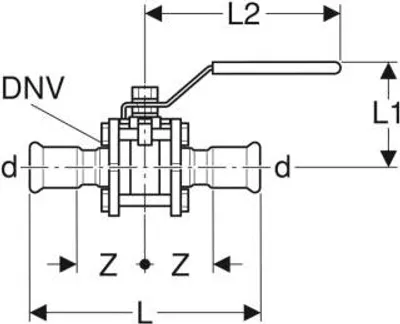 Produktbild von Geberit 92103 Mapress Kugelhahn NPW, mit Bet.-Hebel