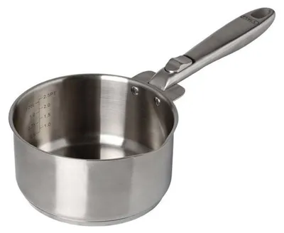 Zdjęcie produktu dla Garnek PYREX Infinity, 20 cm, wykonany ze stali nierdzewnej 18/10, satynowe wykończenie, z wylewką, nadający się do użytku z płytami indukcyjnymi, bez pokrywki