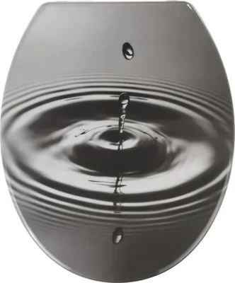 Produktbild von WENKO WC Sitz Toiletten Deckel Klo Absenkautomatik Toilettensitz Waterdrop Grau