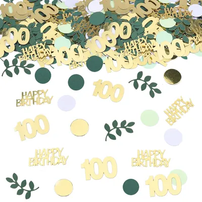 Produktbild von Konfetti für den 100. Geburtstag – 200 Stück, grüne Tischdekoration