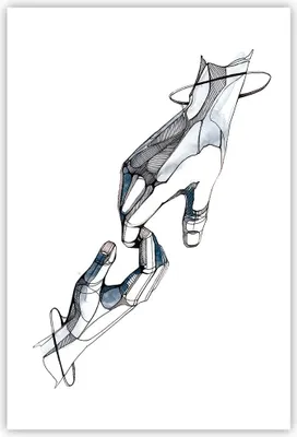 Produktbild von Poster - Poster ohne Rahmen - Surrealismus Hände Hilfe - 61x91,5 cm - Wand Bild - Wanddeko - Wandbilder - Kunstposter - Wandposter - Bilder - Kunstdruck - Wanddekoration - Wandbild - P2XPA61x91-4438