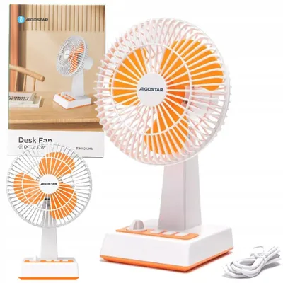 Immagine prodotto di Piccolo ventilatore da tavolo Aigostar con porta USB, 3 livelli di velocità, 4,5 W – potente e silenzioso