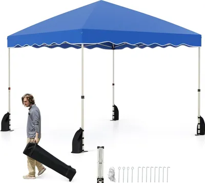 Immagine prodotto di Gazebo pieghevole impermeabile 3x3m con borsa avvolgibile, blu