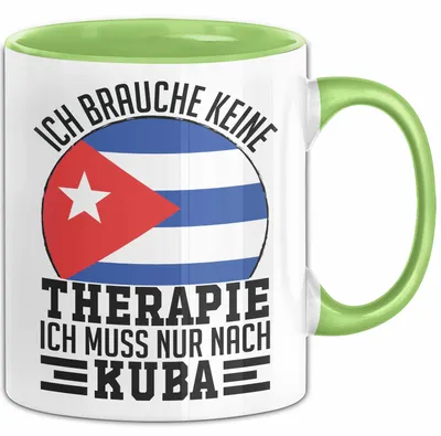 Produktbild von Kuba Tasse Geschenk Ich Brauche Keine Therapie Ich Muss Nur Nach Kuba (Grün)