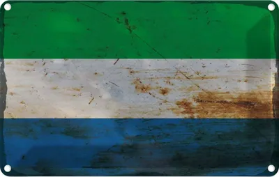 Produktbild von vianmo Blechschild 12x18 cm Sierra Leone Rost Flagge Fahne Wappen