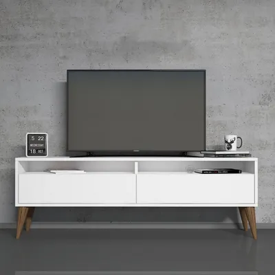 Immagine prodotto di Skye Decor, Best 2 - Bianco, mobile TV, bianco, 100% pannelli di particelle rivestiti in melamina, 150 x 50 x 30 cm