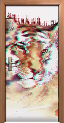 Produktbild von Türposter 90x200 cm Türaufkleber Türtapete Türfolie Klebefolie Wand Tier Katze Aquarell Tiger