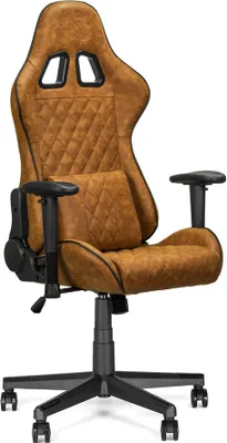 Produktbild von Ranqer Felix Bürostuhl - PC Stuhl mit Rückenkissen - Ergonomisch verstellbare Rückenlehne und Armlehnen - Ideal für den täglichen Gebrauch - Bequem - Braun