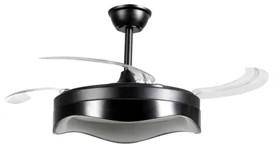 Zdjęcie produktu dla BELIANI Wiatrak sufitowy LED czarny metalowa podstawa syntetyczne skrzydła timer regulacja jasności z pilotem