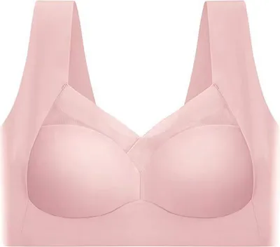 Produktbild von Bügelloser Push-Up-BH, Übergröße, natürlicher Lift, nahtlose elastische Träger, drahtlos, dünn, volle Abdeckung, Stütz-BH, Sport-BH für den Alltag