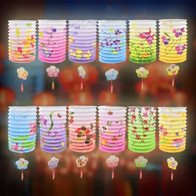 Produktbild von Set mit 12 chinesischen Papierlampen zur Dekoration