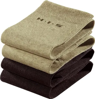 Produktbild von H.I.S. Socken Herren Basic Comfort Socken 4 -teilig 2x braun-beige, 2x braun Größe 43/46