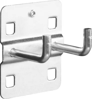 Image de Porte-outil crochet perpendiculaire double 40 mm dans la paroi perforée