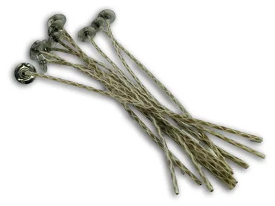 Produktbild von Baumwolldocht 6/30 15cm mit Flitter 10pcs für DIY Kerzen ohne Rauch