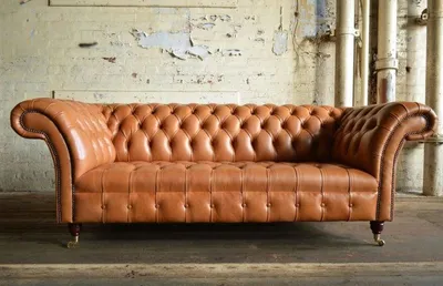 Zdjęcie produktu dla Skórzana sofa kanapa 3-osobowa sofy kanapy Chesterfield skórzana tapicerka zestaw