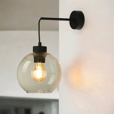 Produktbild von Wandlampe Glas Kugelschirm E27 Wohnzimmer Flur Wandleuchte KALETE