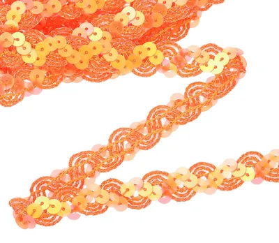 Paillettenband 1,5 cm x 10 m, orange, Paillettenborte