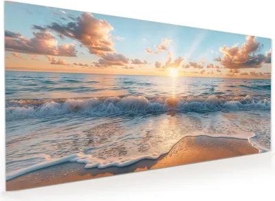 Produktbild von Küchenrückwand Spritzschutz Glas mit Motiv Strand Sonnenuntergang 40 x 40 cm