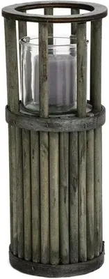 Produktbild von Laterne Windlicht Holzlaterne Rustikal inkl. Kerze Kerzenhalter Dekorativ 30cm