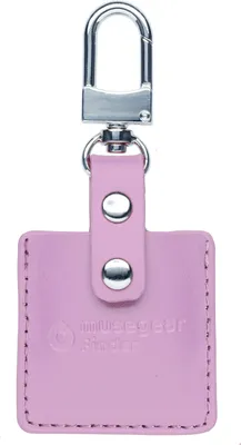 Produktbild von musegear® Schlüsselfinder mit Bluetooth App aus Deutschland in rosa Leder-Tasche I Keyfinder laut für Handy in weiß I Schlüssel finden