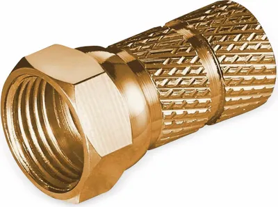 Produktbild von F-Stecker, 6,5 mm, Aufdrehmontage, Kupfer/vergoldet