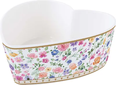 Produktbild von Müslischale MON AMOUR Herzen & Blumen in Herzform D. 15cm Porzellan Easy Life