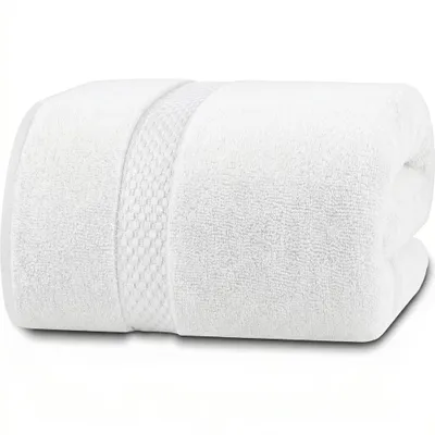 Produktbild von Extra großes Badetuch Weiß - 90x190 cm 100% Baumwolle 500 g/m²