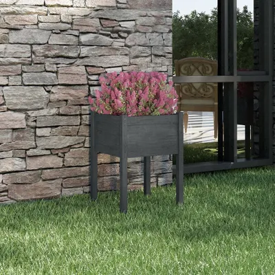 Produktbild von "2026 Promotion" Hochbeet - Pflanzkübel - Grau 50x50x70 cm - Massivholz Kiefer - Beete CC27460