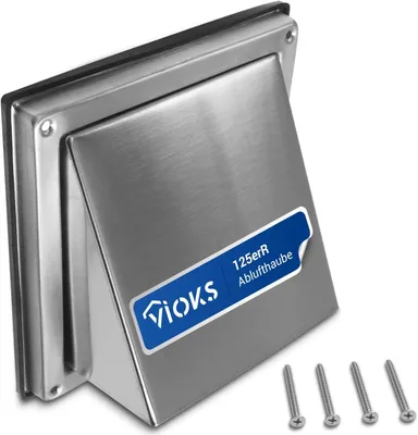 Produktbild von Lüftungsrohr Abdeckung 125 mm, Edelstahl, mit Rückschlagklappe, für Küche