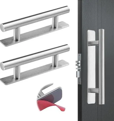 Image de Poignées autocollantes en aluminium, acier inoxydable, 148 mm, cuisine
