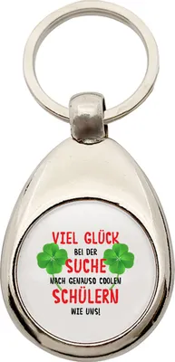 Produktbild von Huuraa Schlüsselanhänger Glück bei suche coole Schüler Metall Schlüsselring Einkaufswagenchip Geschenkidee